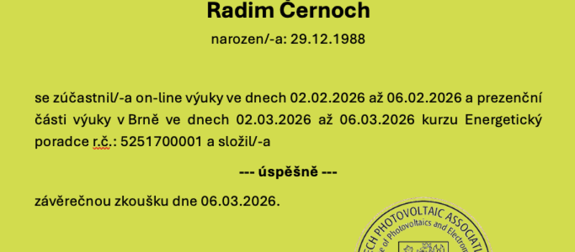 Energetický poradce - Černoch